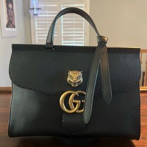 GUCCI GG Marmont Animalier Top-Handle Tote
